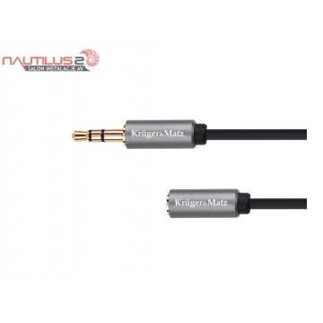 Kruger And Matz Basic kabel jack 3.5 wtyk stereo - 3.5 gniazdo stereo 1m KM1229