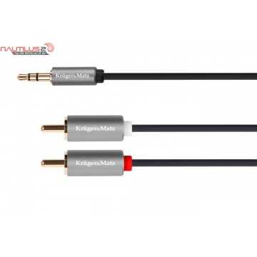 Kruger And Matz Kabel wtyk jack 3.5 - 2RCA stereo 1.8m KM1214