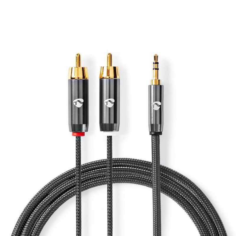 Nedis jack 3,5mm - 2xRCA - 5m - CATB22200GY50
