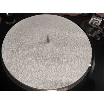 VinylSpot Mata gramofonowa skóra naturalna 1mm Biały
