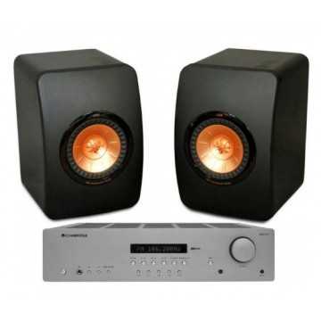 KEF LS50 czarny + Cambridge Audio AXR100